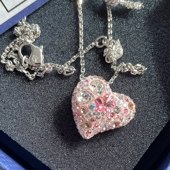 Swarovski crystal heart necklace n earrings set - Picture 1 of 6